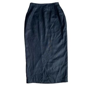 Finity Women’s Black Pencil Linen Skirt Midi Size 10